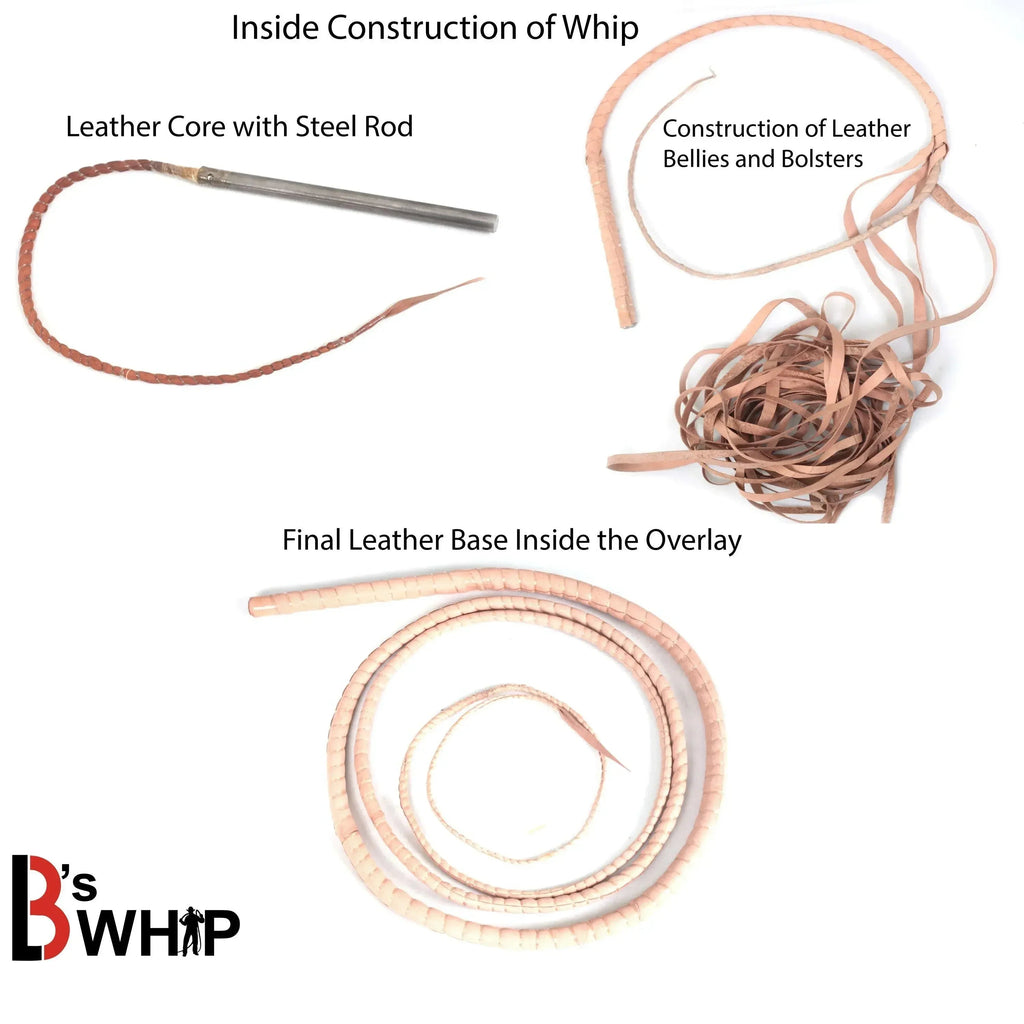 Bull Whip 6, 8, 10, 12, 14 & 16 Feet long 16 Strands Cowhide Leather Equestrian Bullwhip Indiana Jones