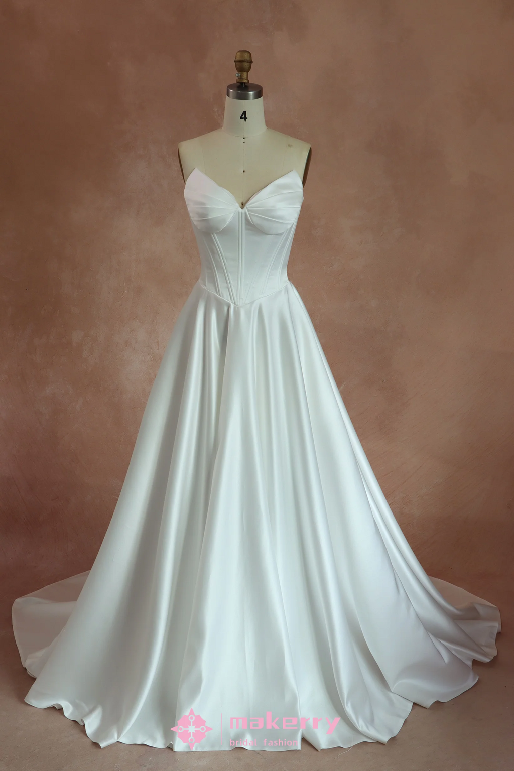 Lacing Satin wedding Dress With Pockets