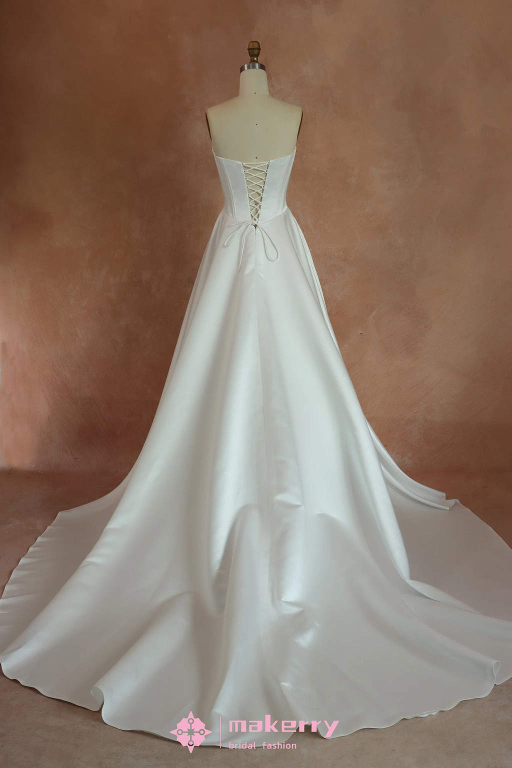 Lacing Satin wedding Dress With Pockets