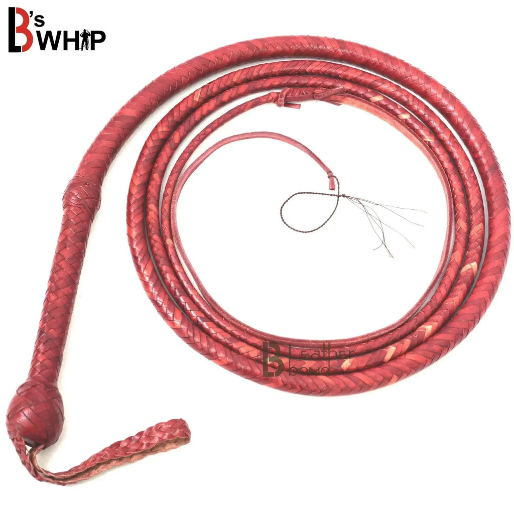 Bull Whip 6, 8, 10, 12, 14 & 16 Feet long 12 Strands Cowhide Leather Equestrian Bullwhip Indiana Jones