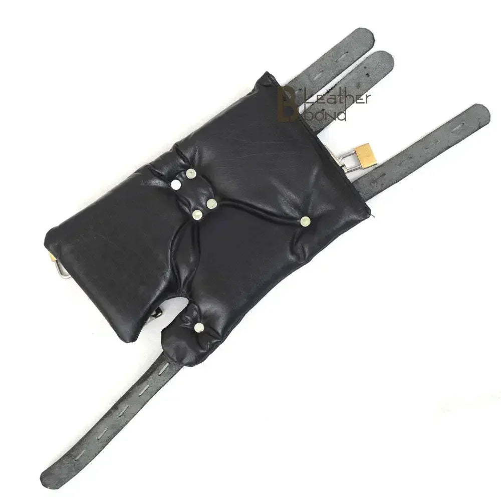 Real Strong Lockable Leather Suspension Bondage Cuffs 2-Piece Heavy Duty Restraint Set | Black