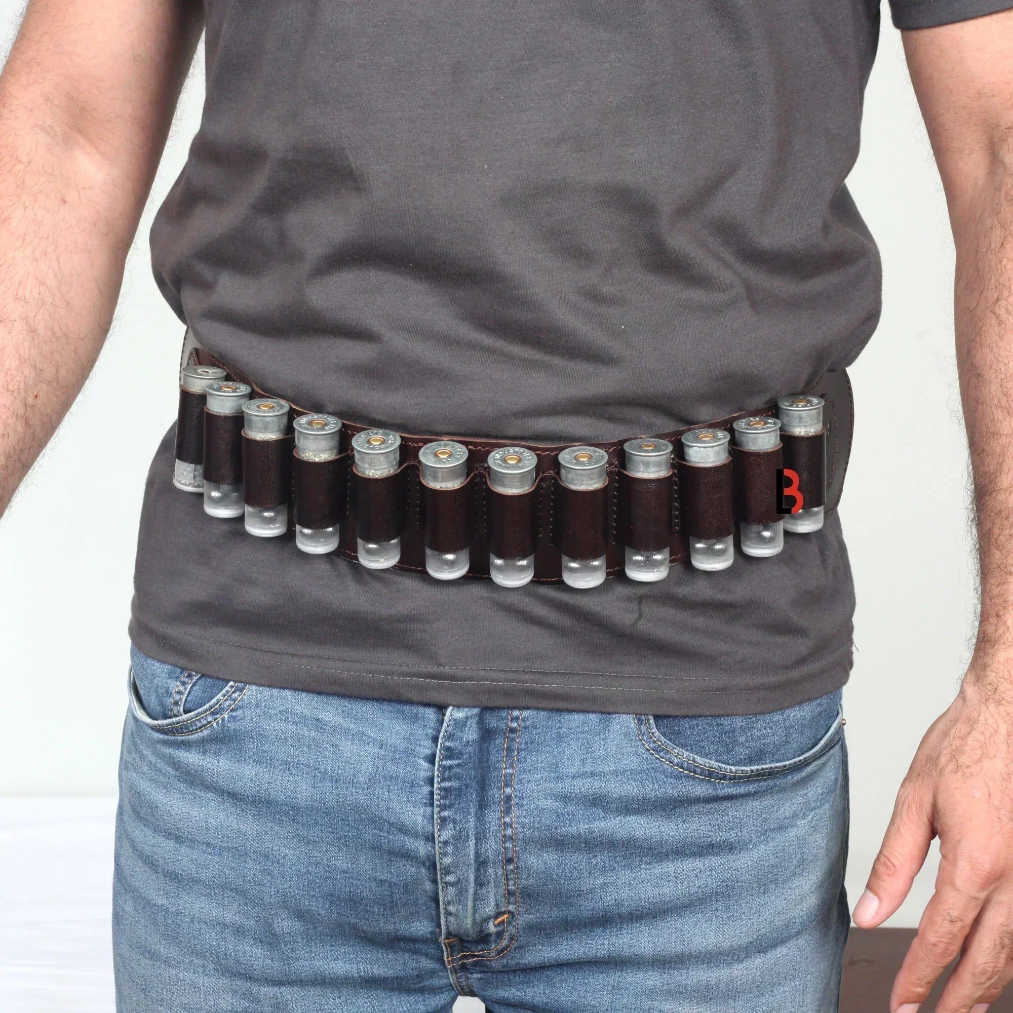 Cowhide Leather Shotgun Shotshell Reload Holder Belt Loop | 12 Gauge Ammunition Carrier
