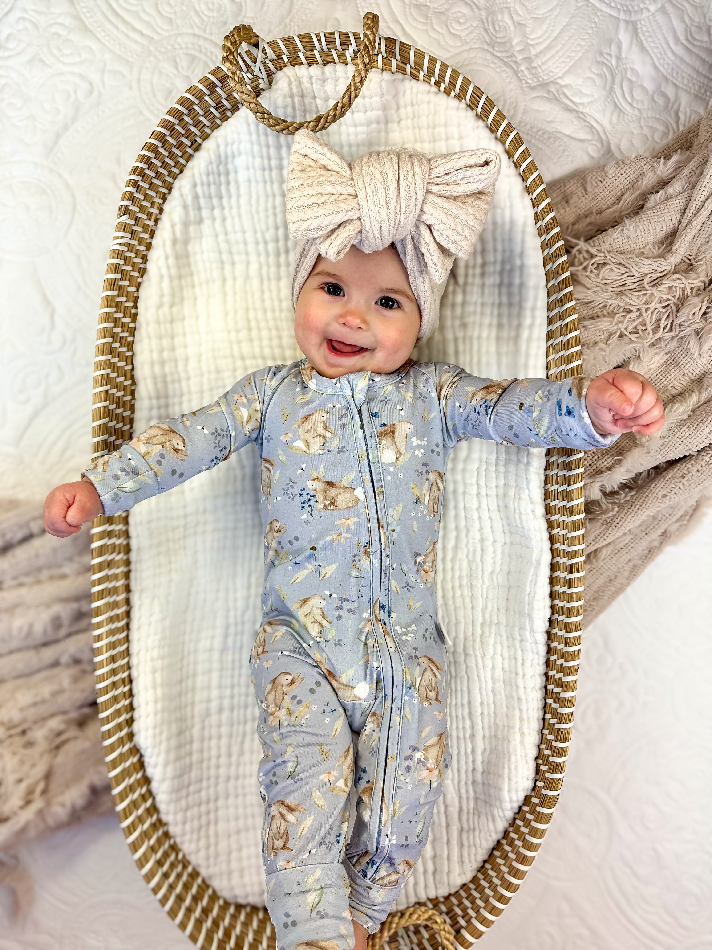 Bunny Blossoms Bamboo Zippy Pajamas