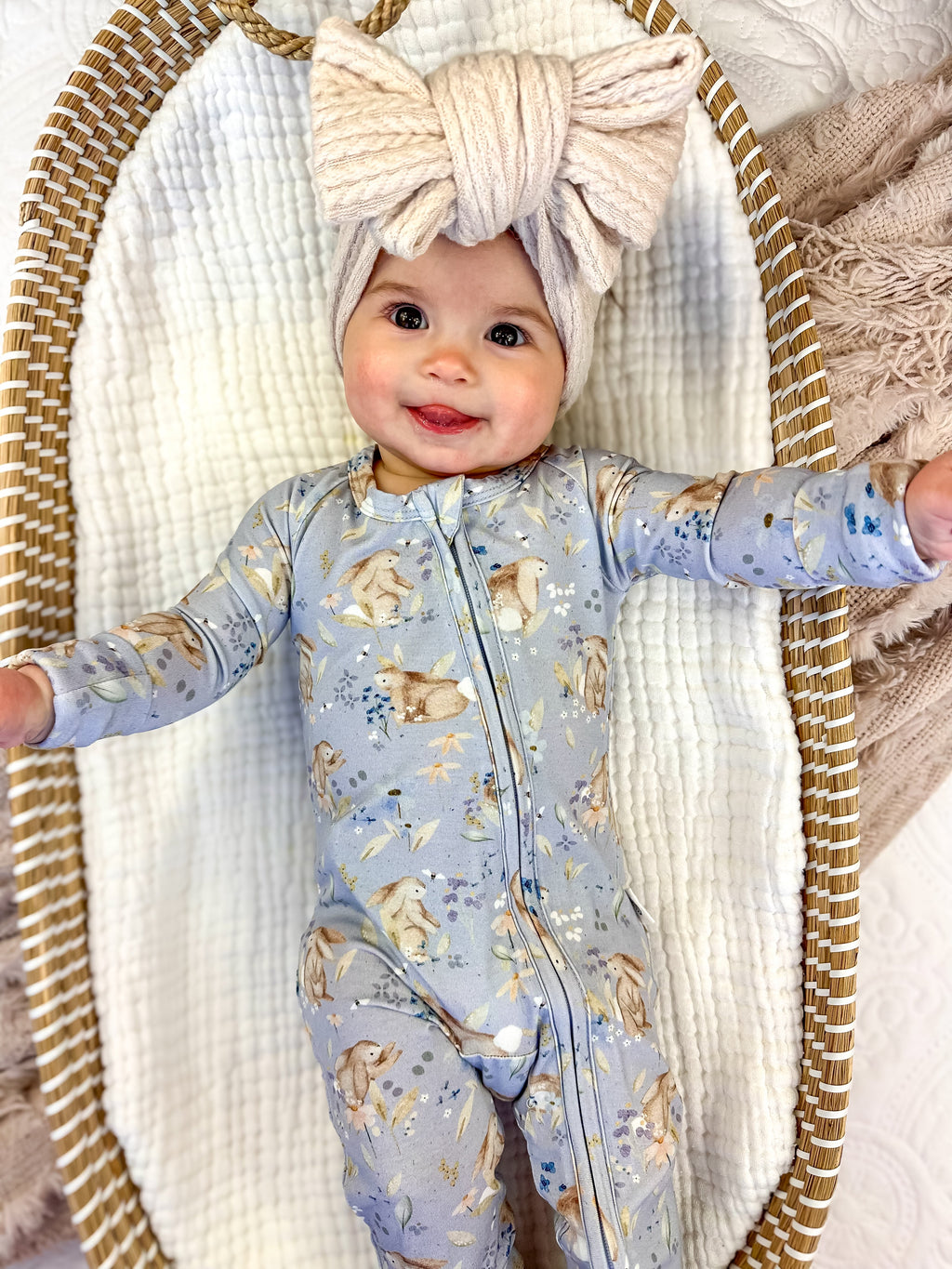Bunny Blossoms Bamboo Zippy Pajamas