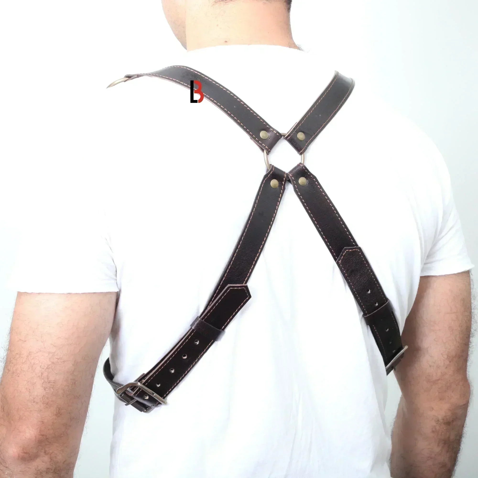Cowhide Leather Rifle Cartridge Bandolier Belt & Chest Harness Hunting Ammo Carrier