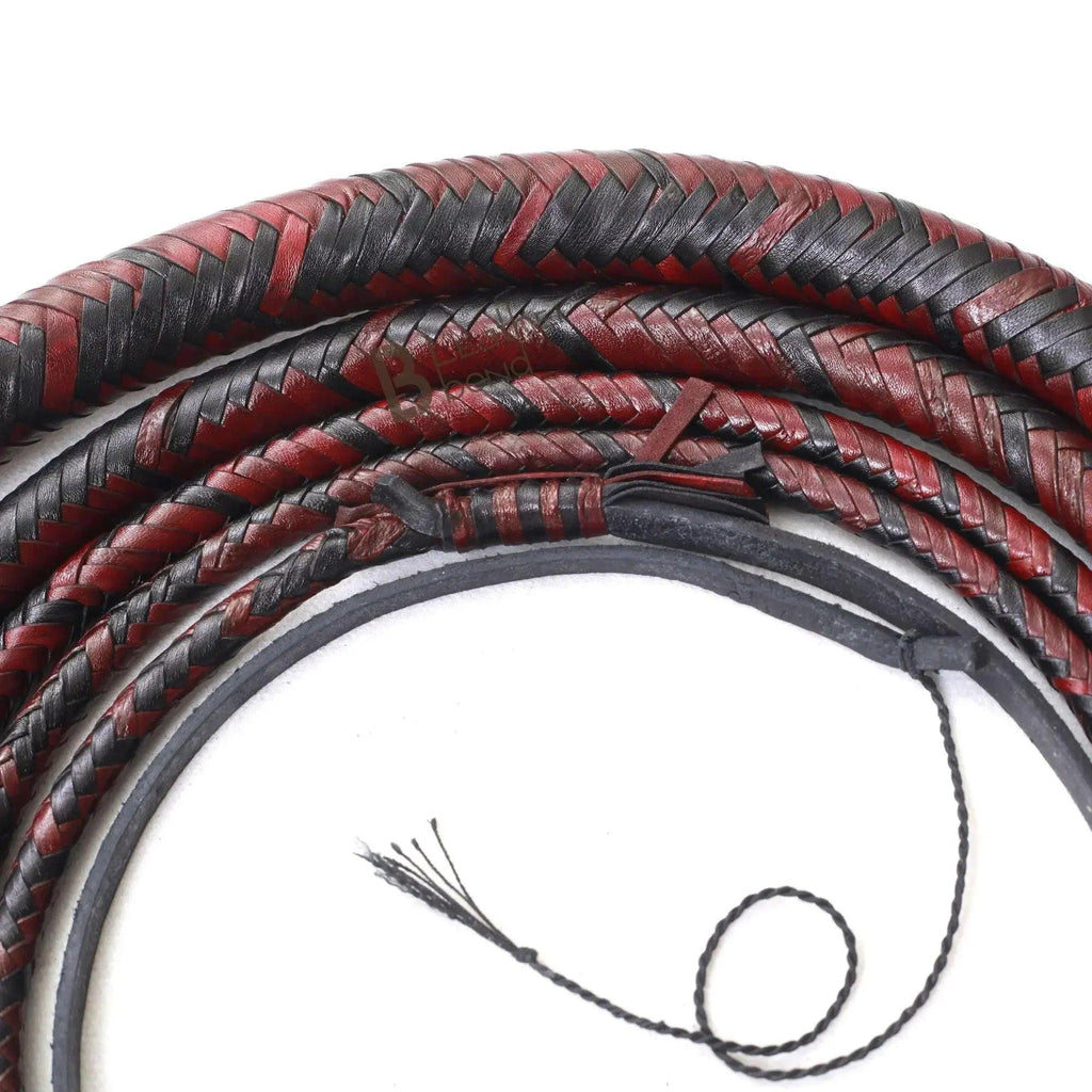 Bull Whip 6, 8, 10, 12, 14 & 16 Feet long 16 Strands Kangaroo Hide Leather Equestrian Bullwhip Leather Belly and Bolster Inside