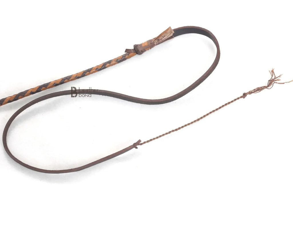 Kangaroo Hide Bull Whip | 6 to 16 Feet | 16 Strands | Leather Belly and Bolster | Indiana Jones Tan Brown – Leather Bond