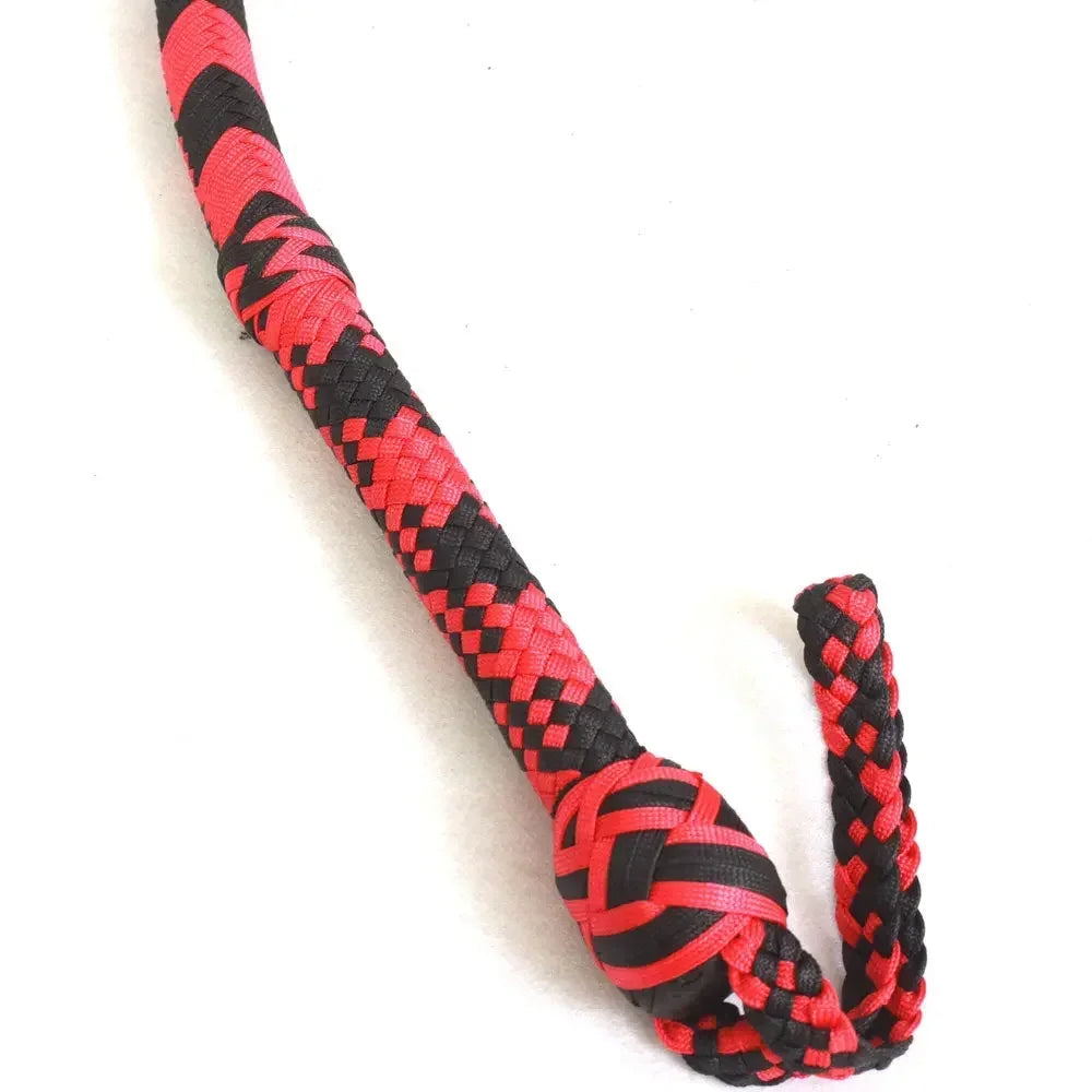 Indiana Jones Style Whip 6, 8, 10, 12, 14 & 16 Feet 16 Strands Bullwhip Para Cord Nylon Bull Whip with Leather Plaited Bellies