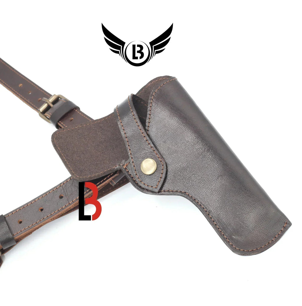 Universal Leather Shoulder Holster & Waist Belt Vertical Concealed Carry Holster