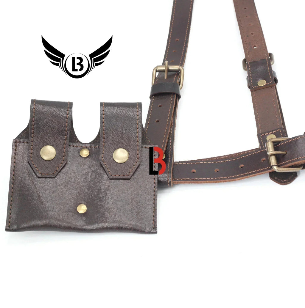 Universal Leather Shoulder Holster & Waist Belt Vertical Concealed Carry Holster