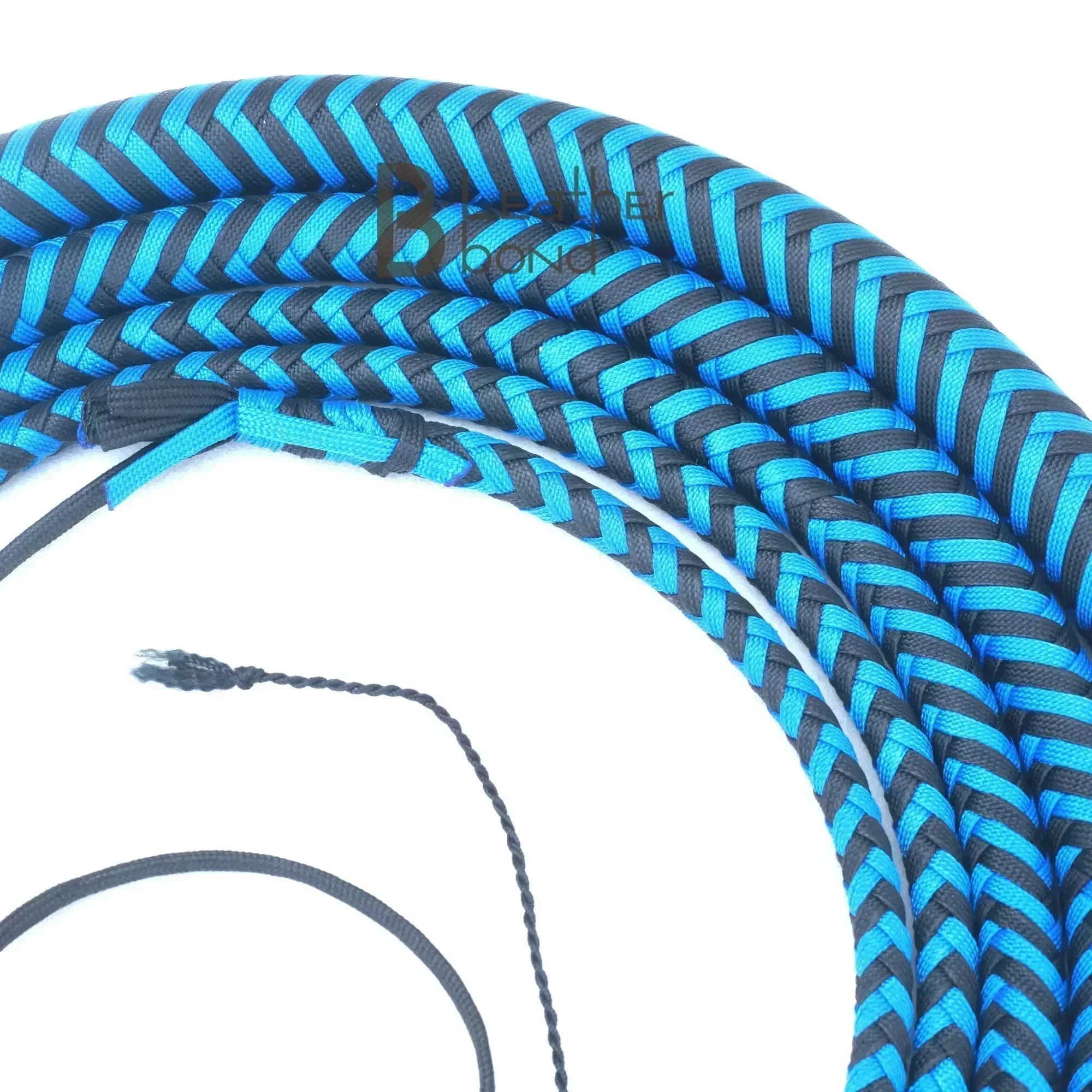 Whip 6, 8, 10, 12, 14 & 16 Feet 16 Strands Bullwhip Para Cord Nylon Bull Whip with Leather Plaited Bellies