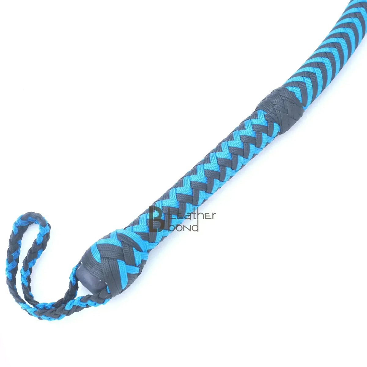 Whip 6, 8, 10, 12, 14 & 16 Feet 16 Strands Bullwhip Para Cord Nylon Bull Whip with Leather Plaited Bellies