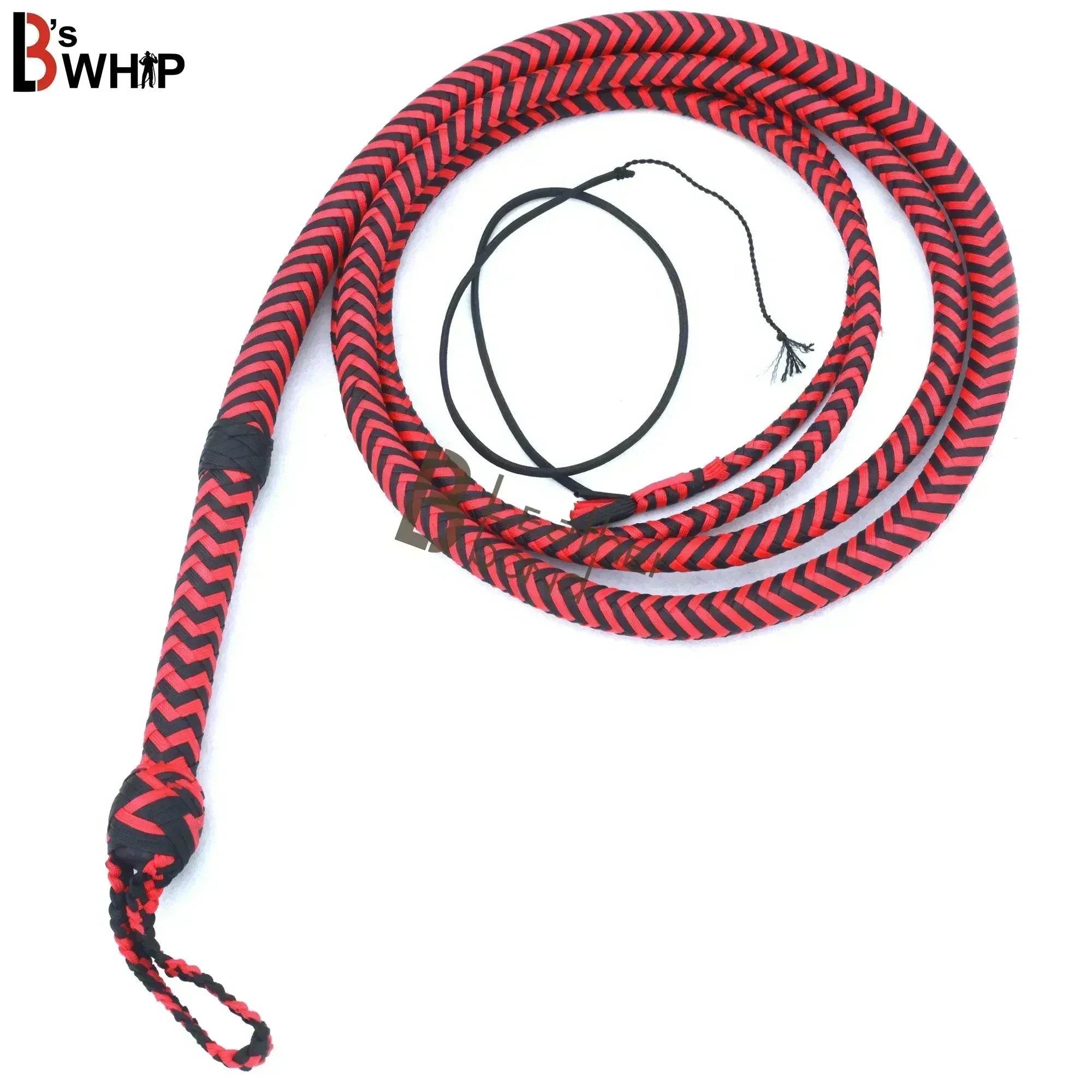 Whip 6, 8, 10, 12, 14 & 16 Feet 16 Strands Bullwhip Para Cord Nylon Bull Whip with Leather Plaited Bellies