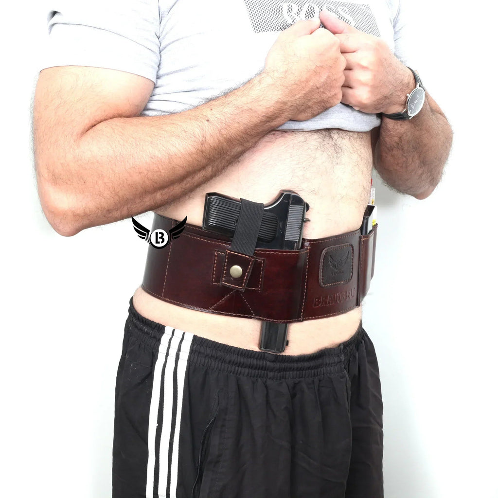 Cowhide Leather BravoBelt Belly Band Holster Ambidextrous Concealed Carry