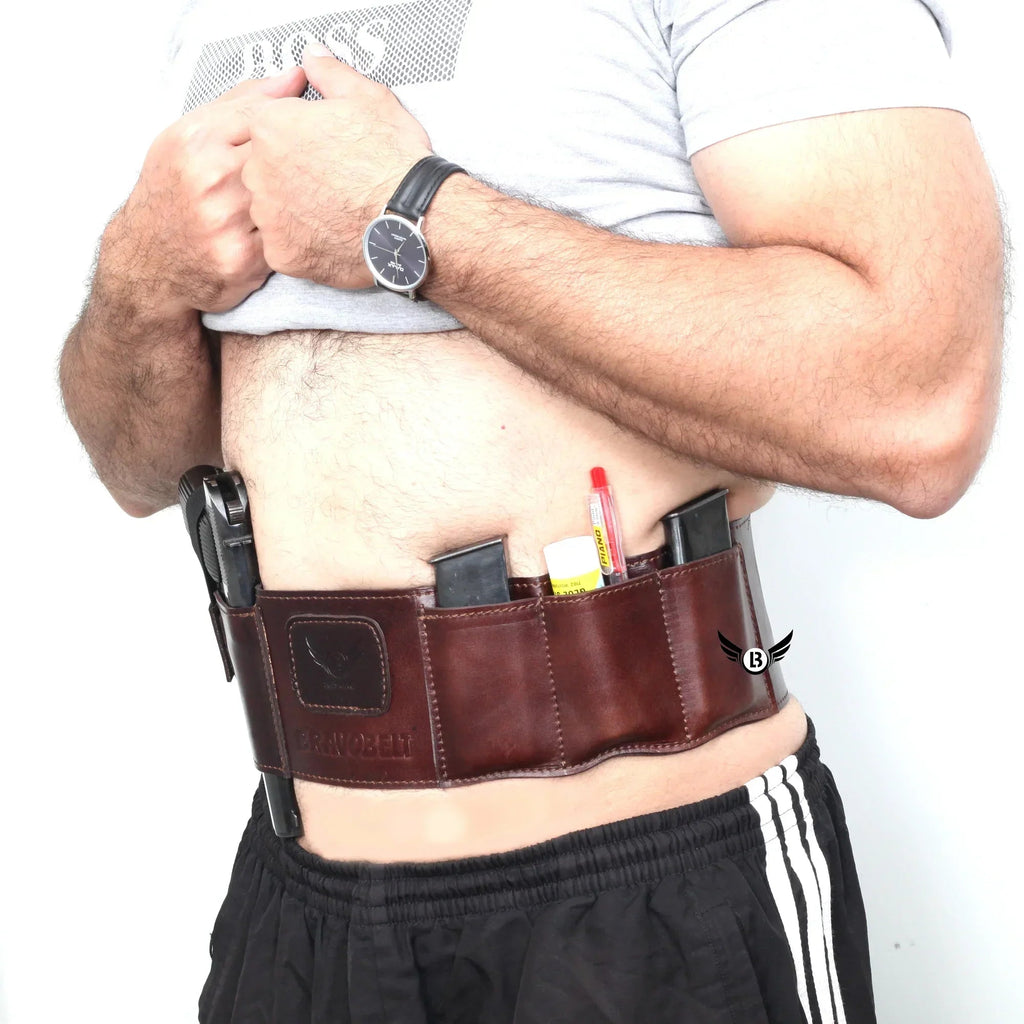 Cowhide Leather BravoBelt Belly Band Holster Ambidextrous Concealed Carry