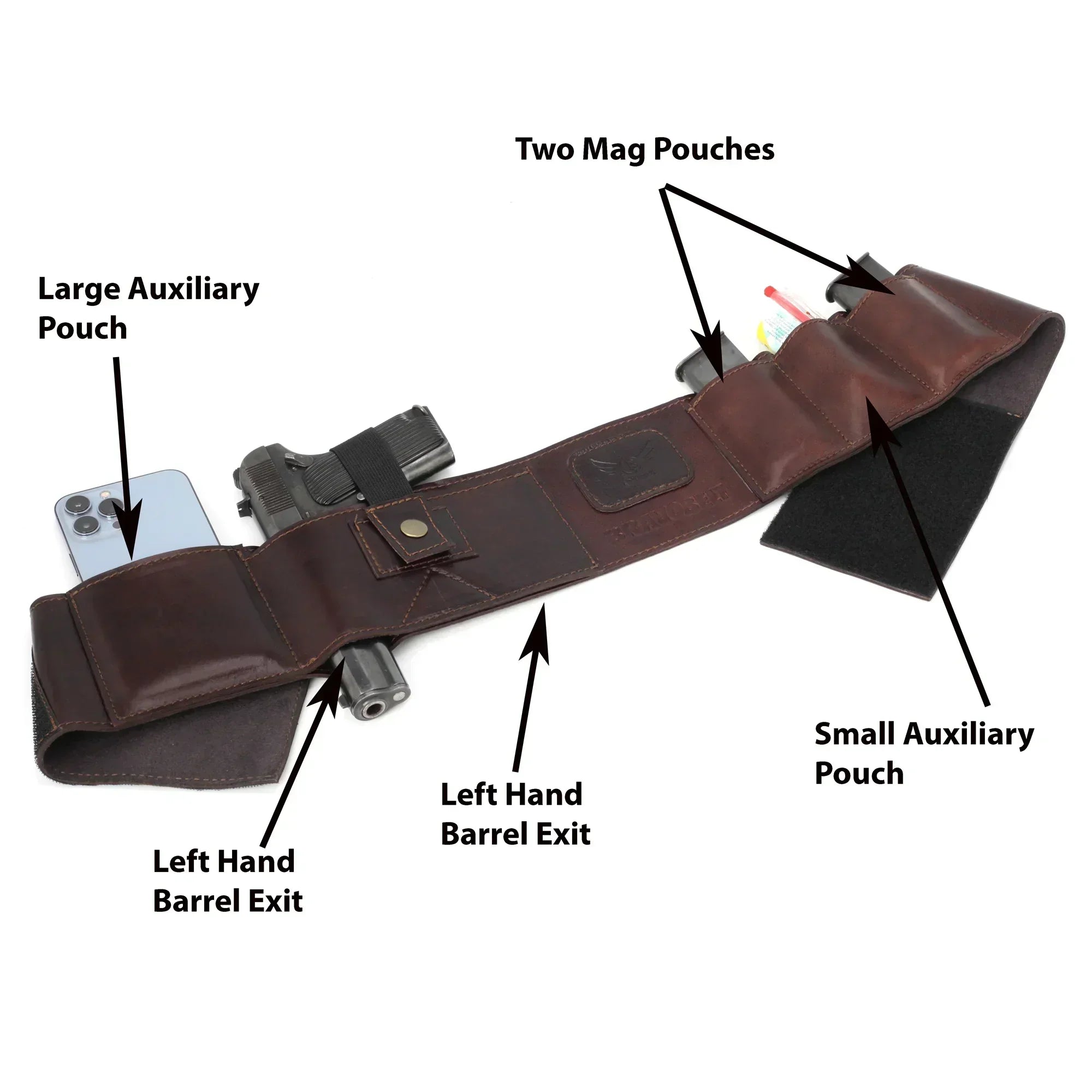 Cowhide Leather BravoBelt Belly Band Holster Ambidextrous Concealed Carry