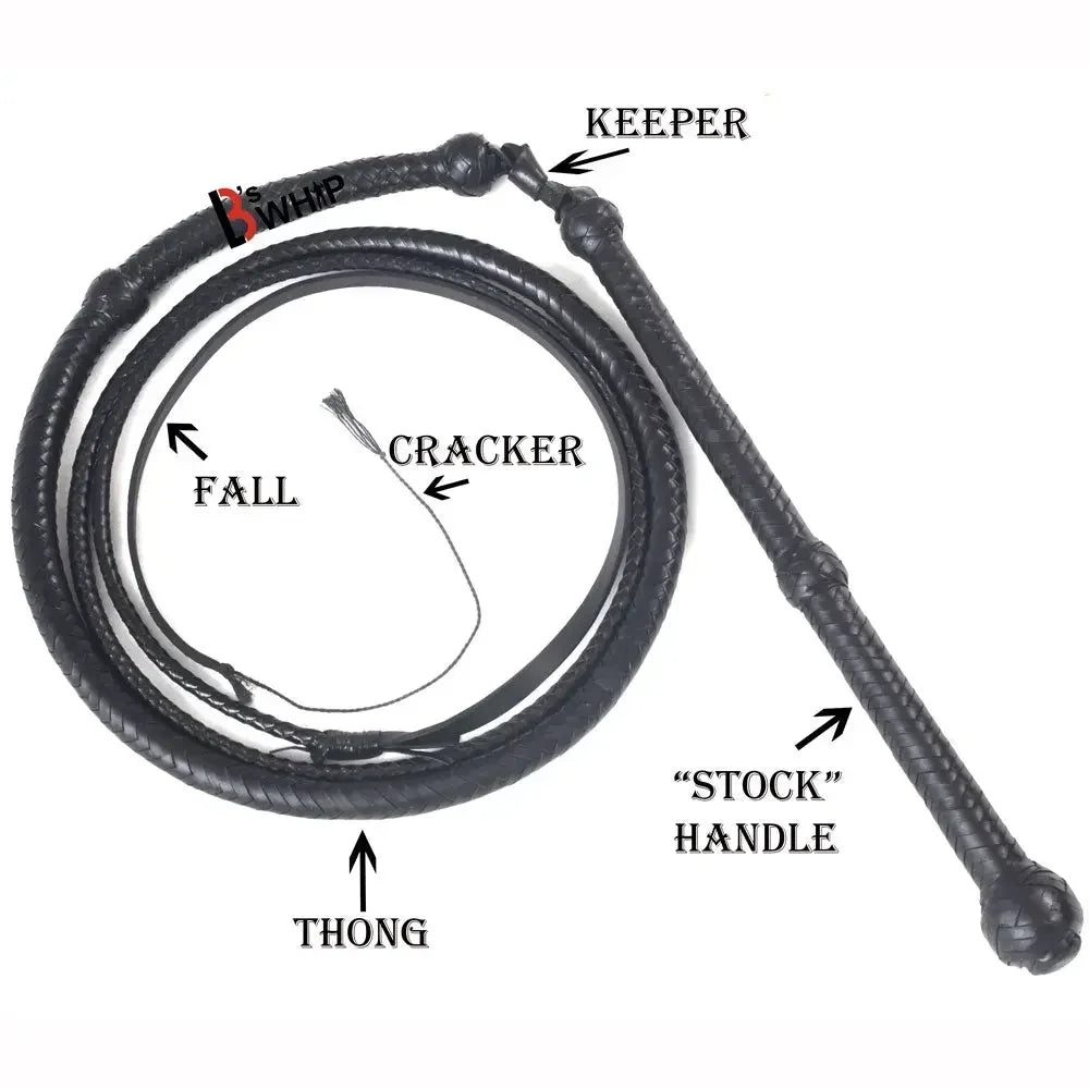 Black Stockwhip for Sale | 4 to 12 Feet | 16 Plaits Kangaroo Hide Leather | Australian Stock Whip – Leather Bond