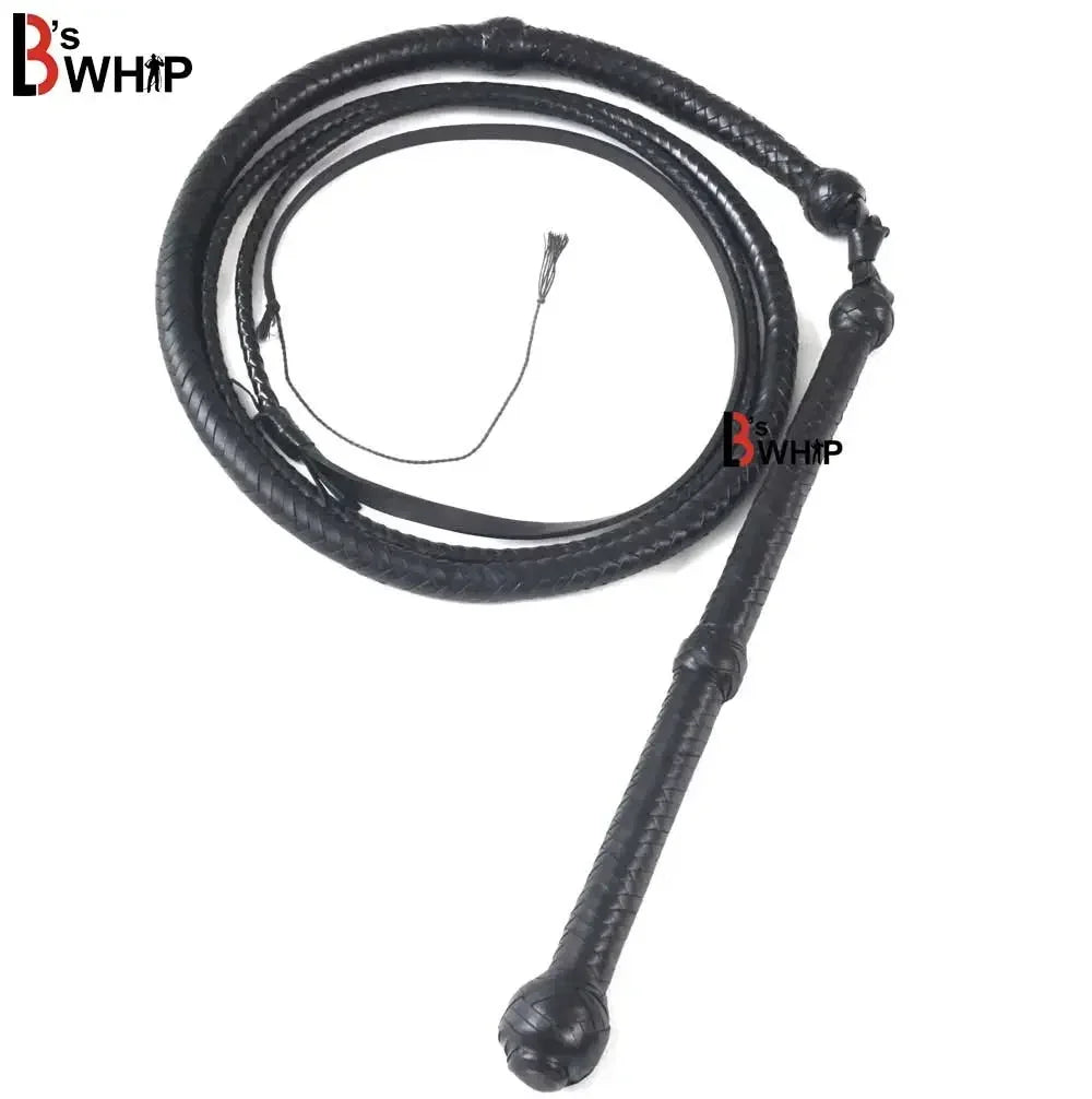 Black Stockwhip for Sale | 4 to 12 Feet | 16 Plaits Kangaroo Hide Leather | Australian Stock Whip – Leather Bond