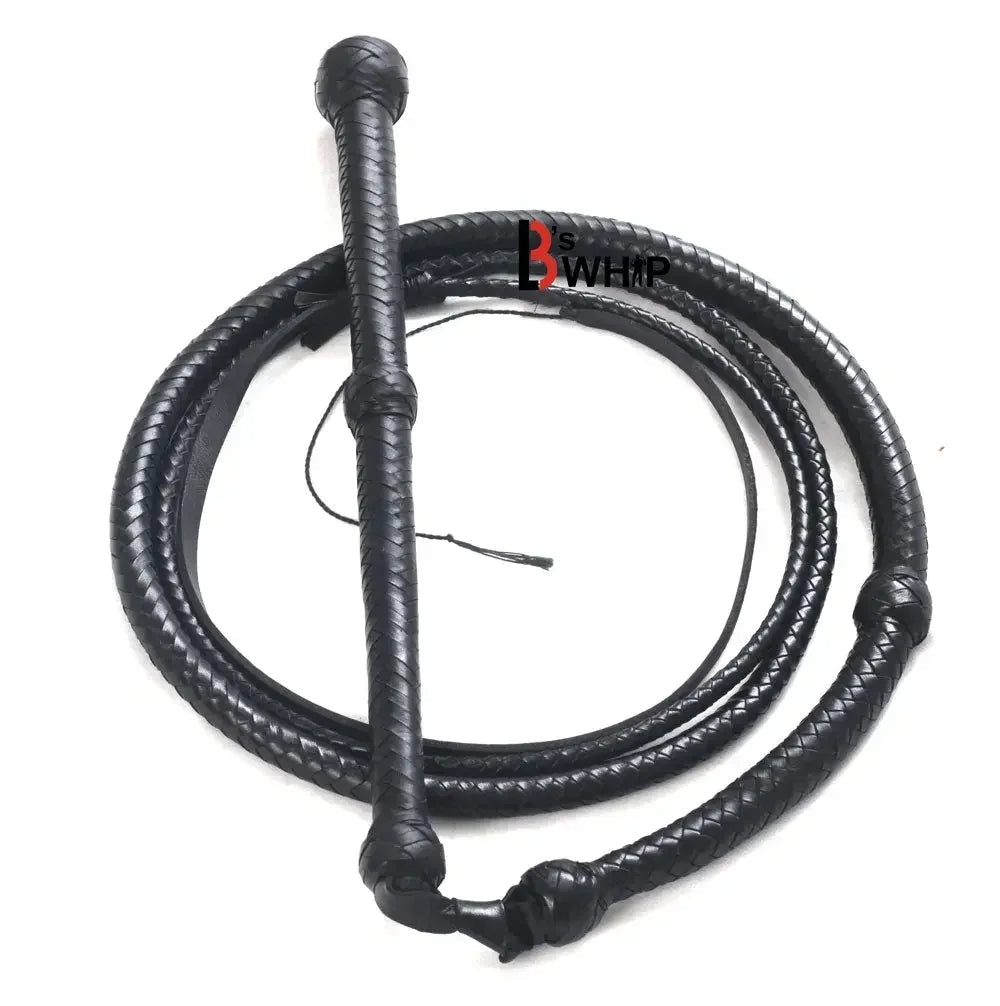 Black Stockwhip for Sale | 4 to 12 Feet | 16 Plaits Kangaroo Hide Leather | Australian Stock Whip – Leather Bond