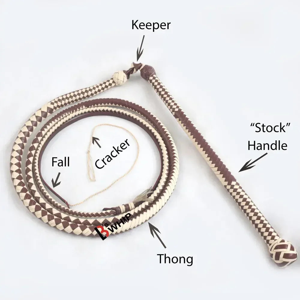 Kangaroo Hide Stockwhip for Sale | 4 to 12 Feet | 16 Plaits | Australian Stock Whip – Leather Bond