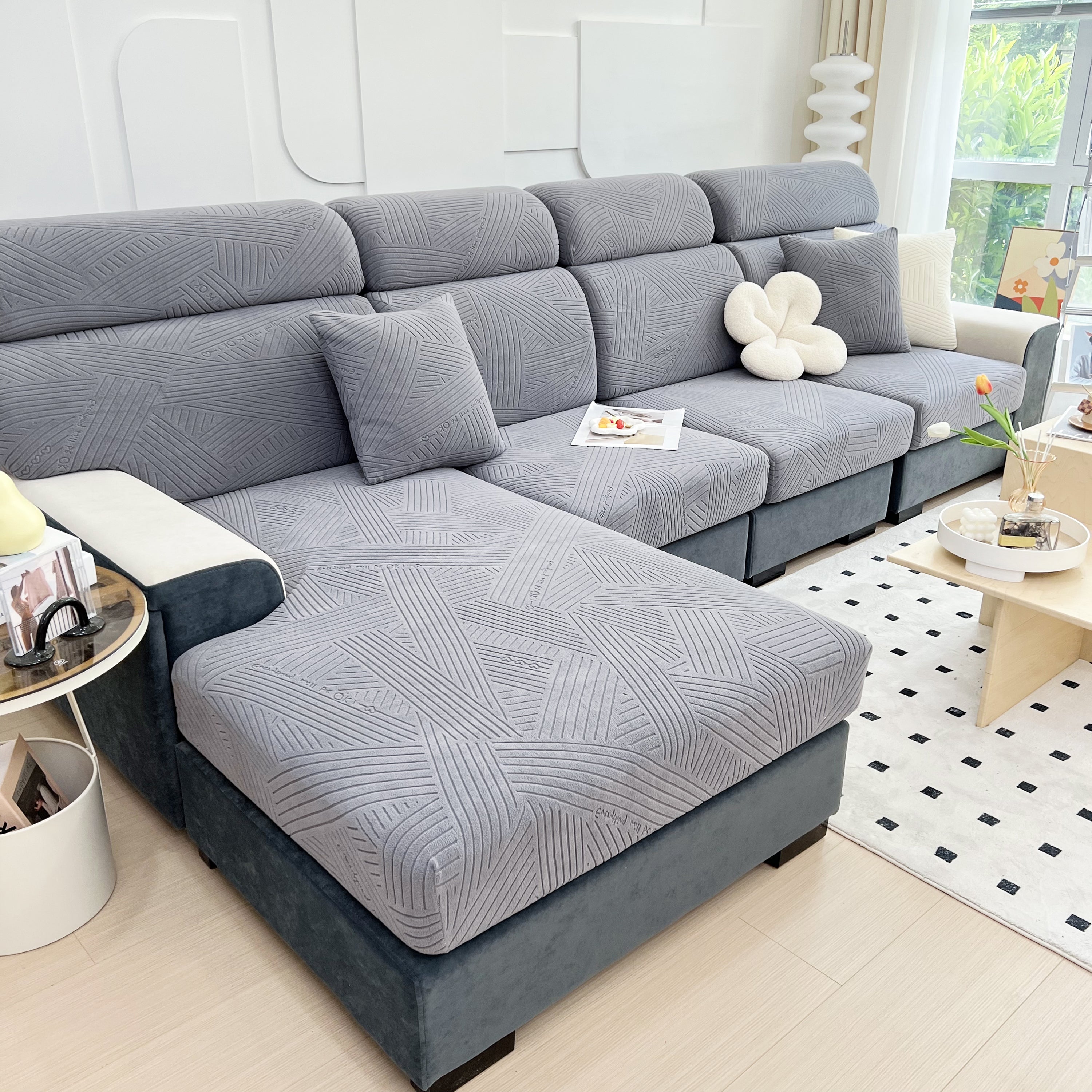 Stretch Couch Cushion Covers, Slipcovers Sofa Cushion Protector Covers, Elastic Furniture Protector for Pets, Kid
