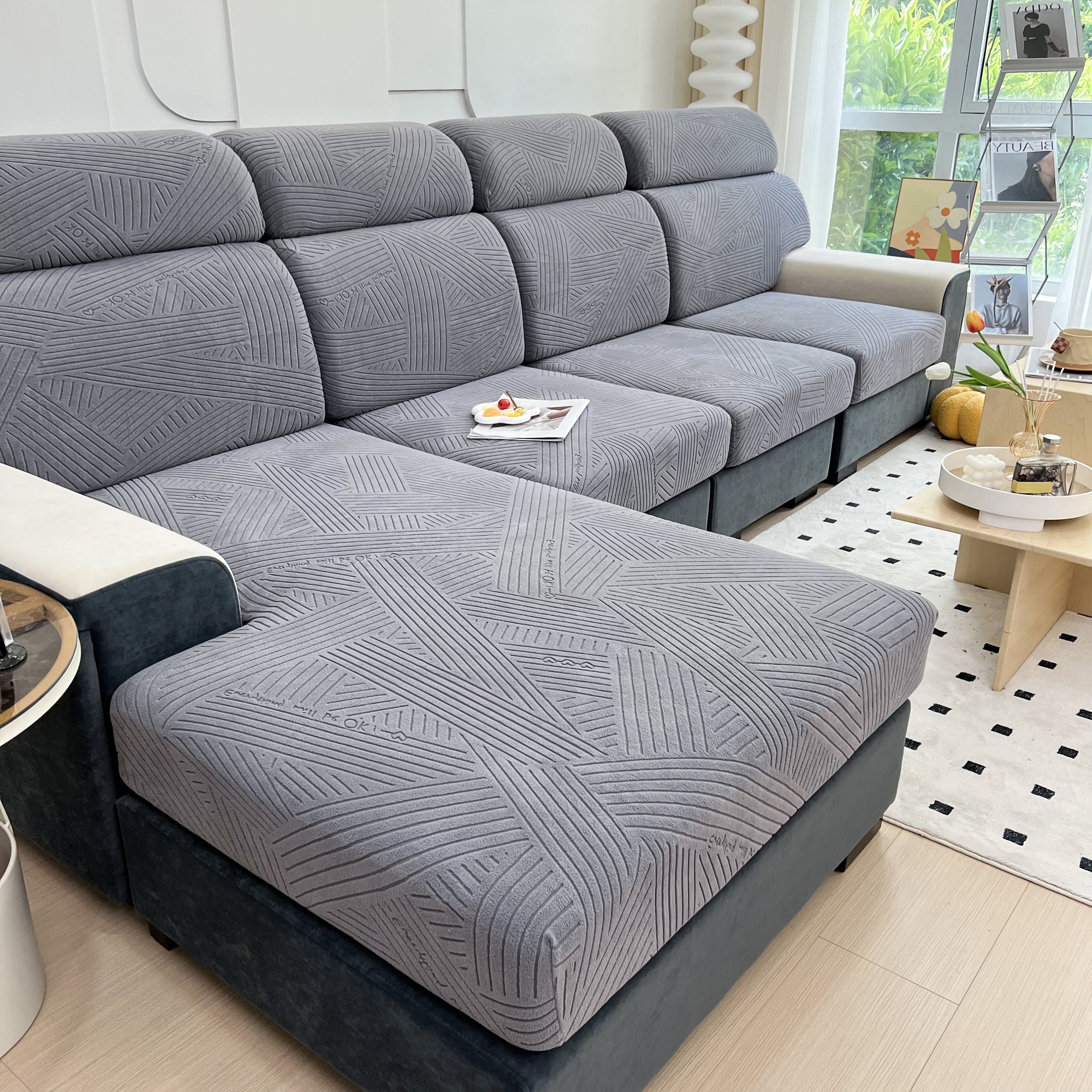 Stretch Couch Cushion Covers, Slipcovers Sofa Cushion Protector Covers, Elastic Furniture Protector for Pets, Kid