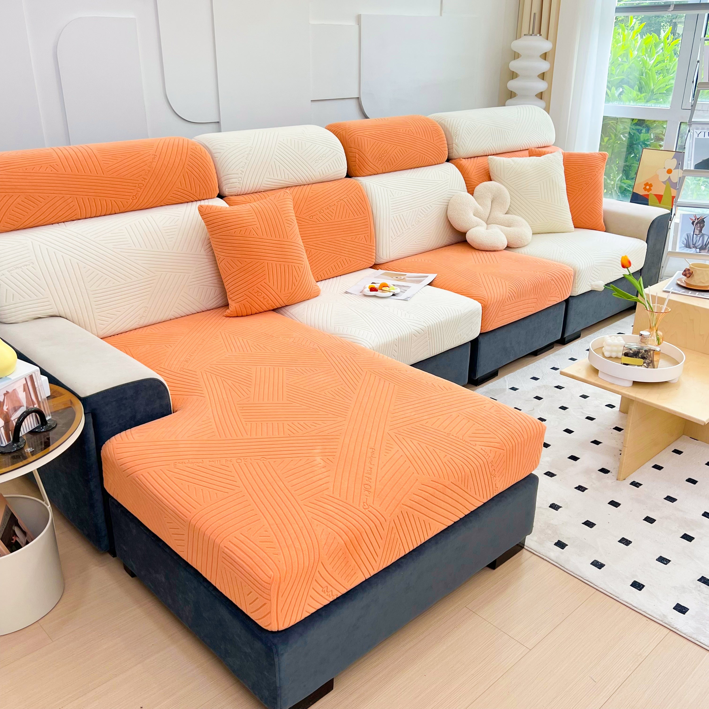 Stretch Couch Cushion Covers, Slipcovers Sofa Cushion Protector Covers, Elastic Furniture Protector for Pets, Kid