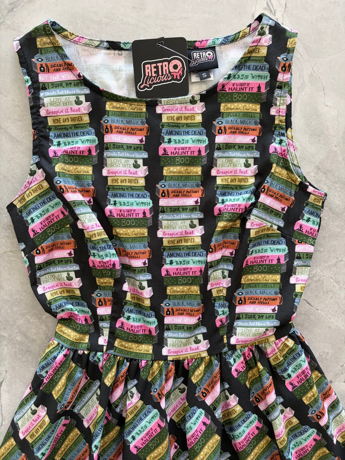 Haunted Book Stacks Vintage Dress