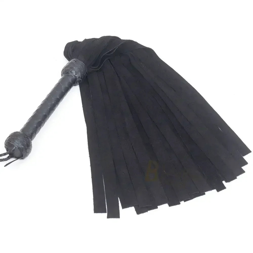 Real Genuine Cow Hide Suede Leather Flogger 25 Falls Black Light Weight Suede Falls for Warm up