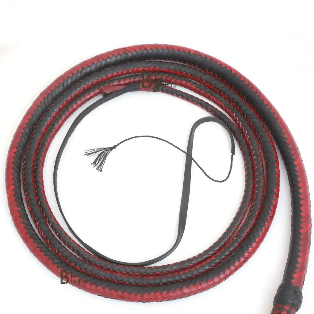 Bull Whip 6, 8, 10, 12, 14 & 16 Feet long 16 Strands Cowhide Leather Equestrian Bullwhip Indiana Jones