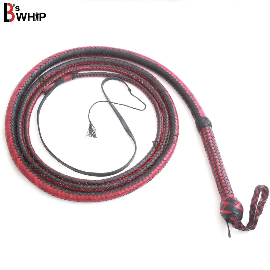 Bull Whip 6, 8, 10, 12, 14 & 16 Feet long 16 Strands Cowhide Leather Equestrian Bullwhip Indiana Jones