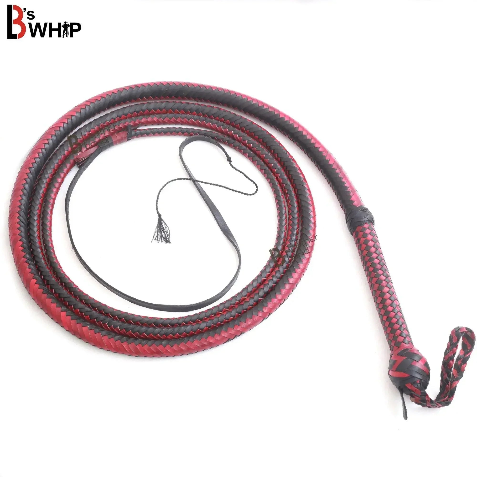 Bull Whip 6, 8, 10, 12, 14 & 16 Feet long 16 Strands Cowhide Leather Equestrian Bullwhip Indiana Jones