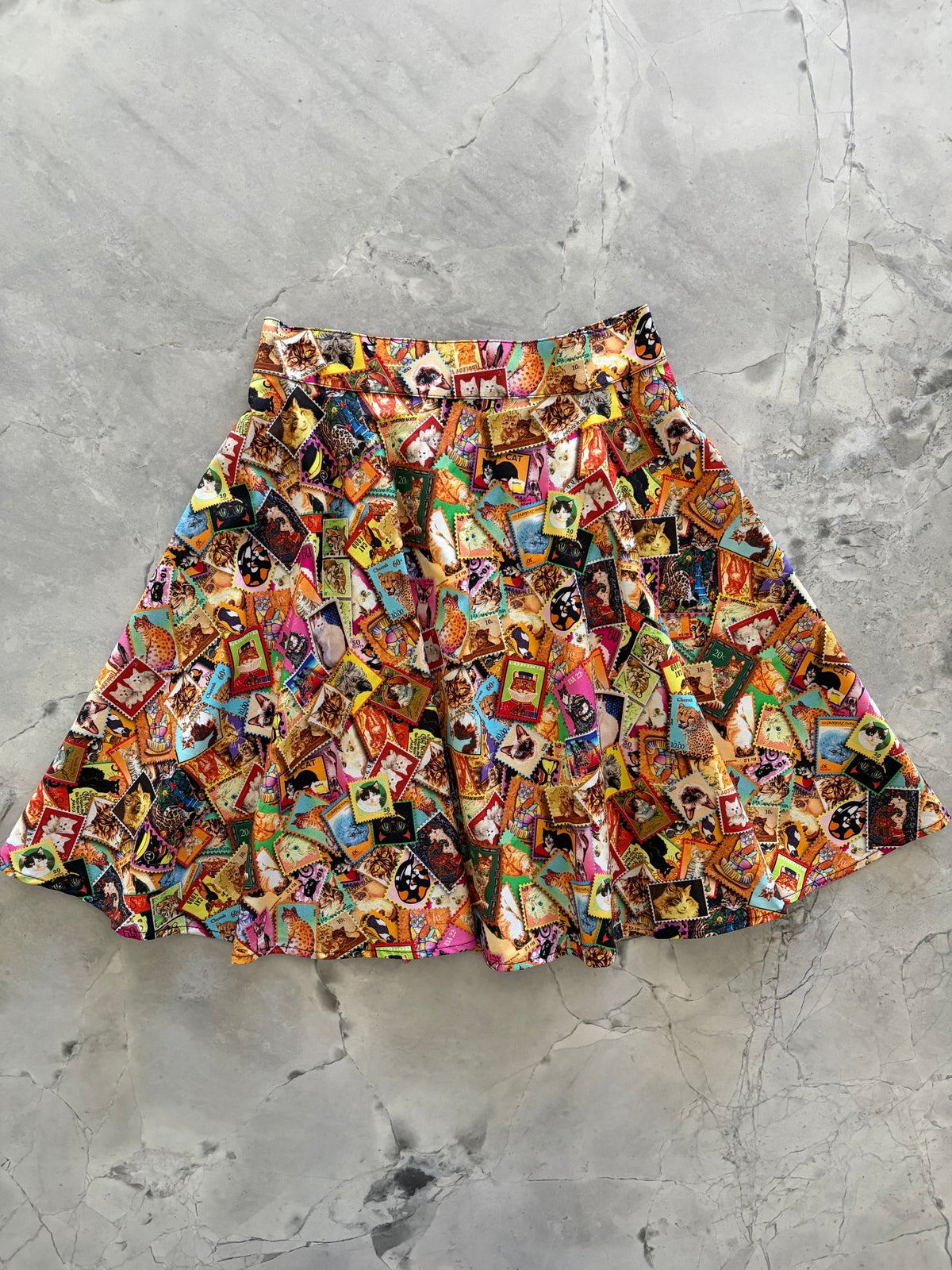 Cat Stamps Skater Skirt