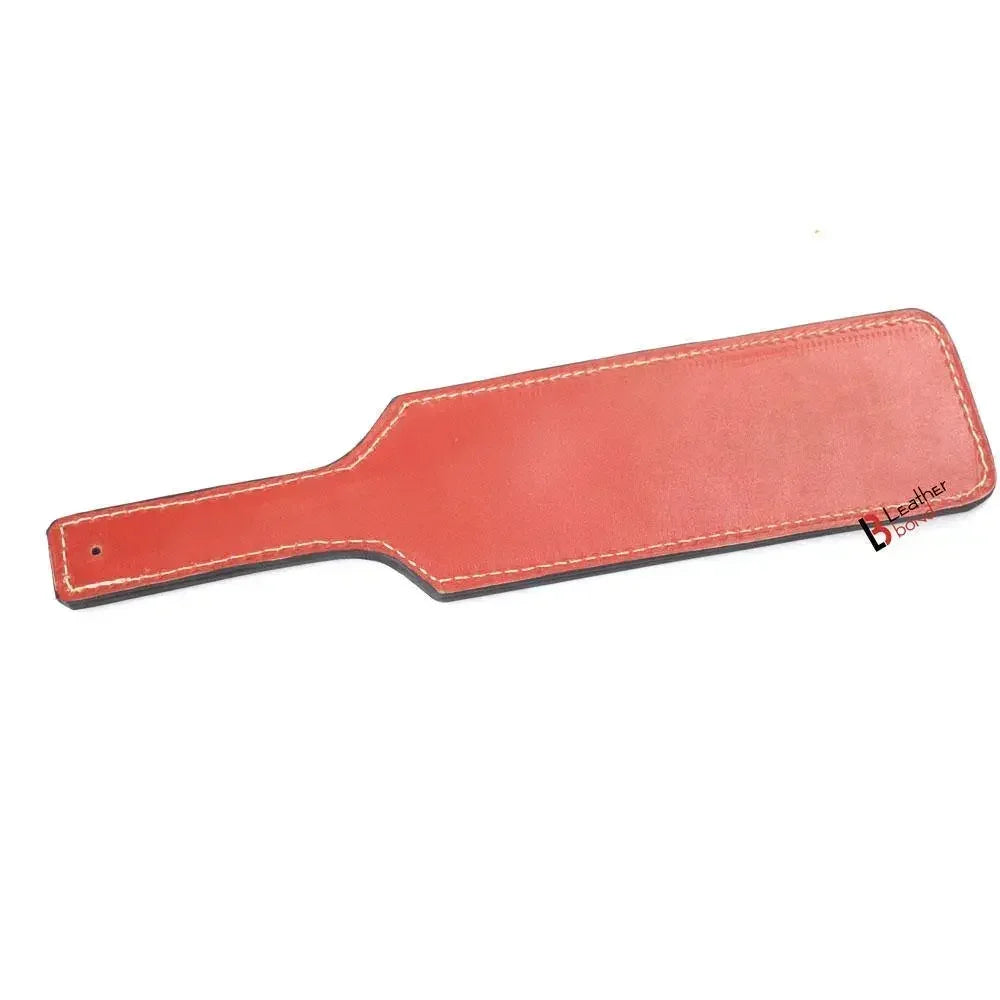 Cowhide Brown Saddle Leather Spanking BDSM Paddle Slapper Steel Studded Heavy Weight & Sturdy Hand Made