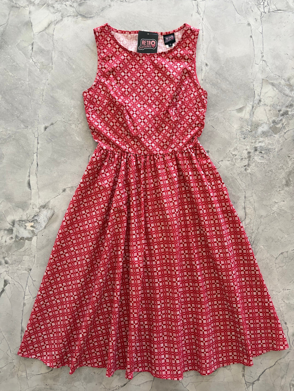 Red Diamond Midi Dress
