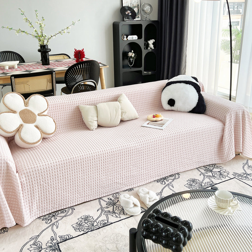 Cooling Textured Sofa Cover Washable Soft Couch Throw Blanket for Summer & Pets