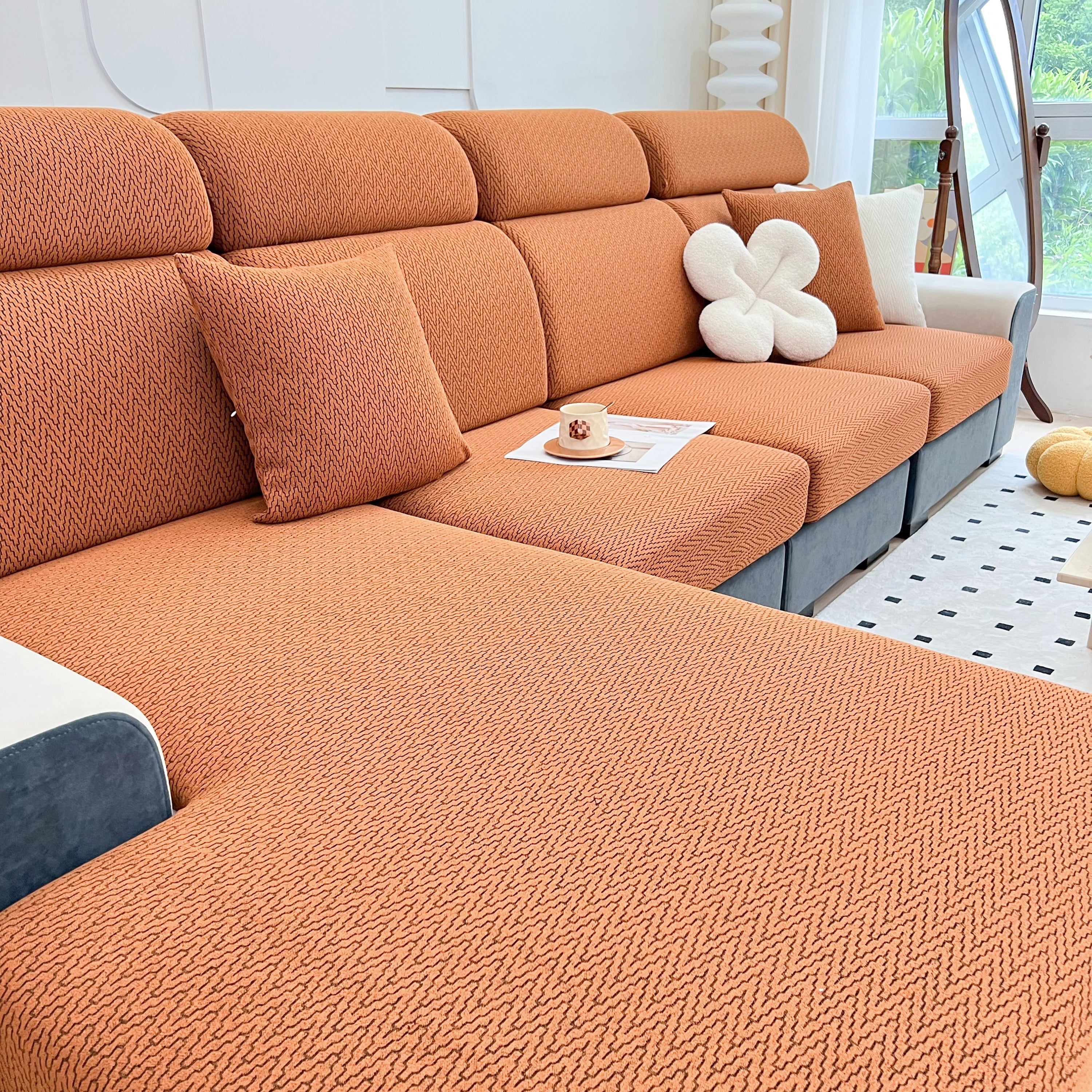 Chenille Fabric Sofa Seat Covers for Sofa 1/2/3/4 Seater, Best Couch Covers for Dogs, Pet Couch Protector