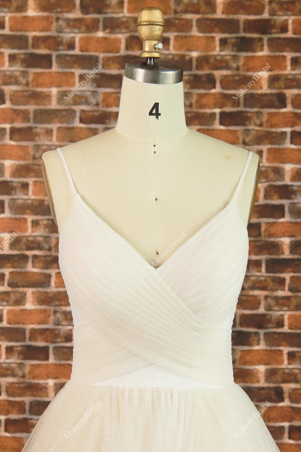 Shimmer Champagne Tulle Layered Wedding gown
