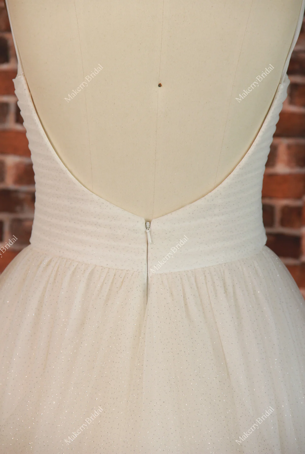 Shimmer Champagne Tulle Layered Wedding gown