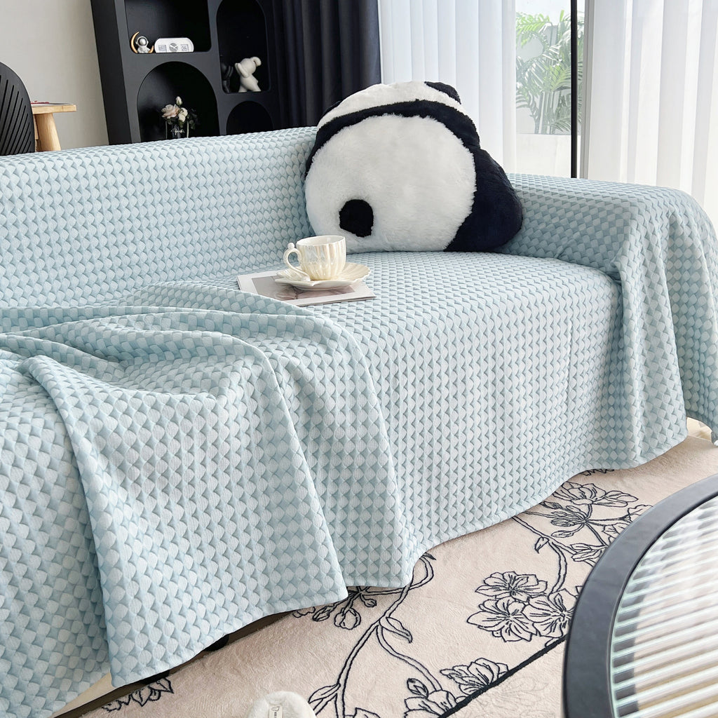 Cooling Textured Sofa Cover Washable Soft Couch Throw Blanket for Summer & Pets