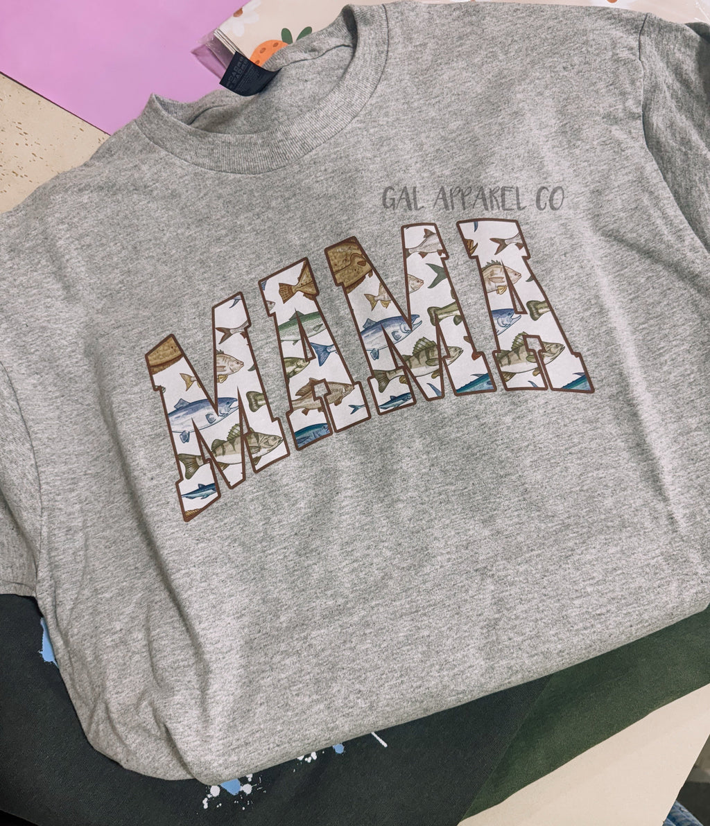Fishing Mama Graphic Tee | Lake Life Mama Shirt | Matching Mama Tee | Comfort Colors & Tank Top Options | Country Mama Shirt