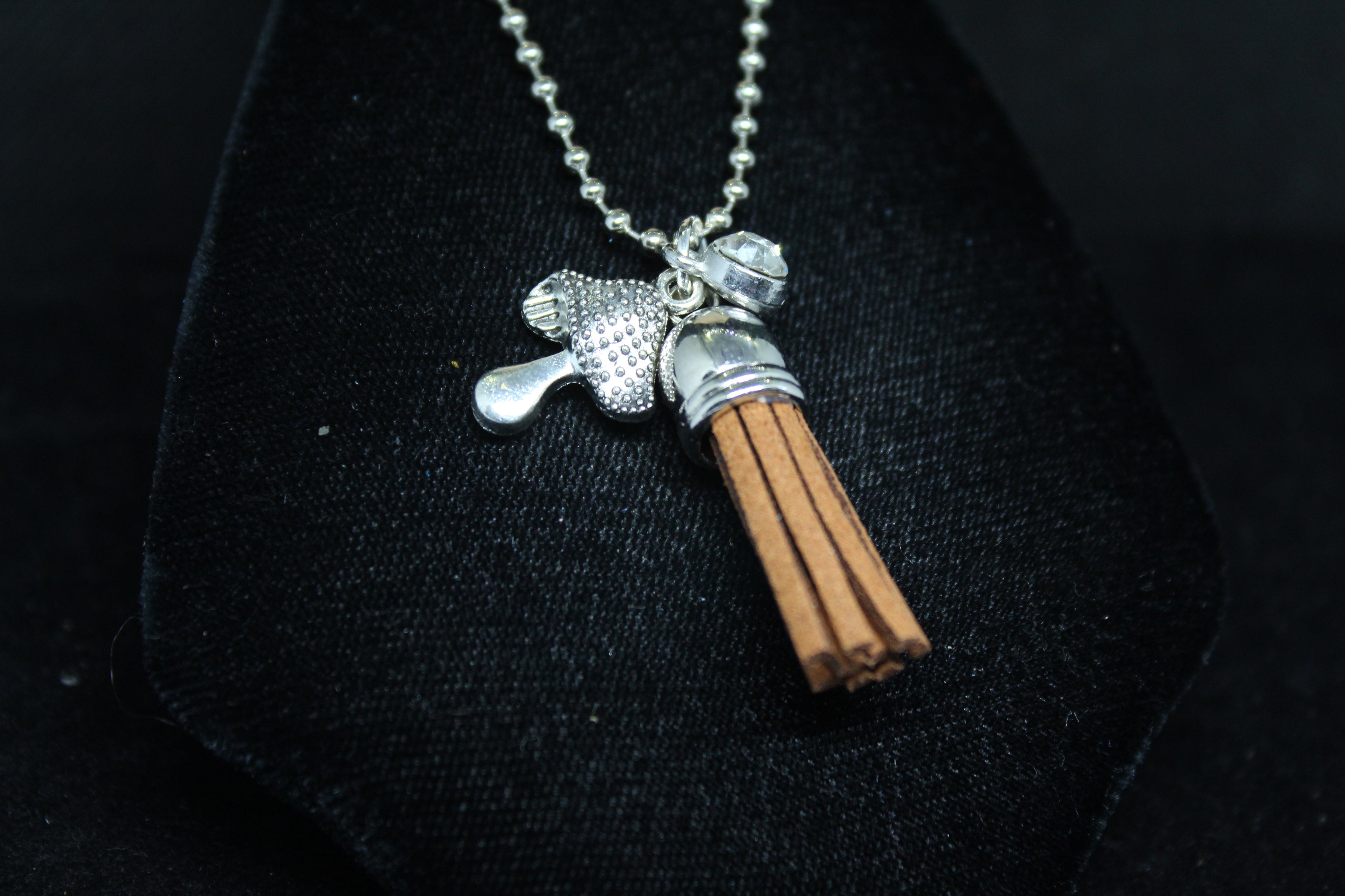 Brown Mushroom Keychain Charm Zipper Pull Crystal Witch Witchy Jewelry Witchcraft Metaphysical