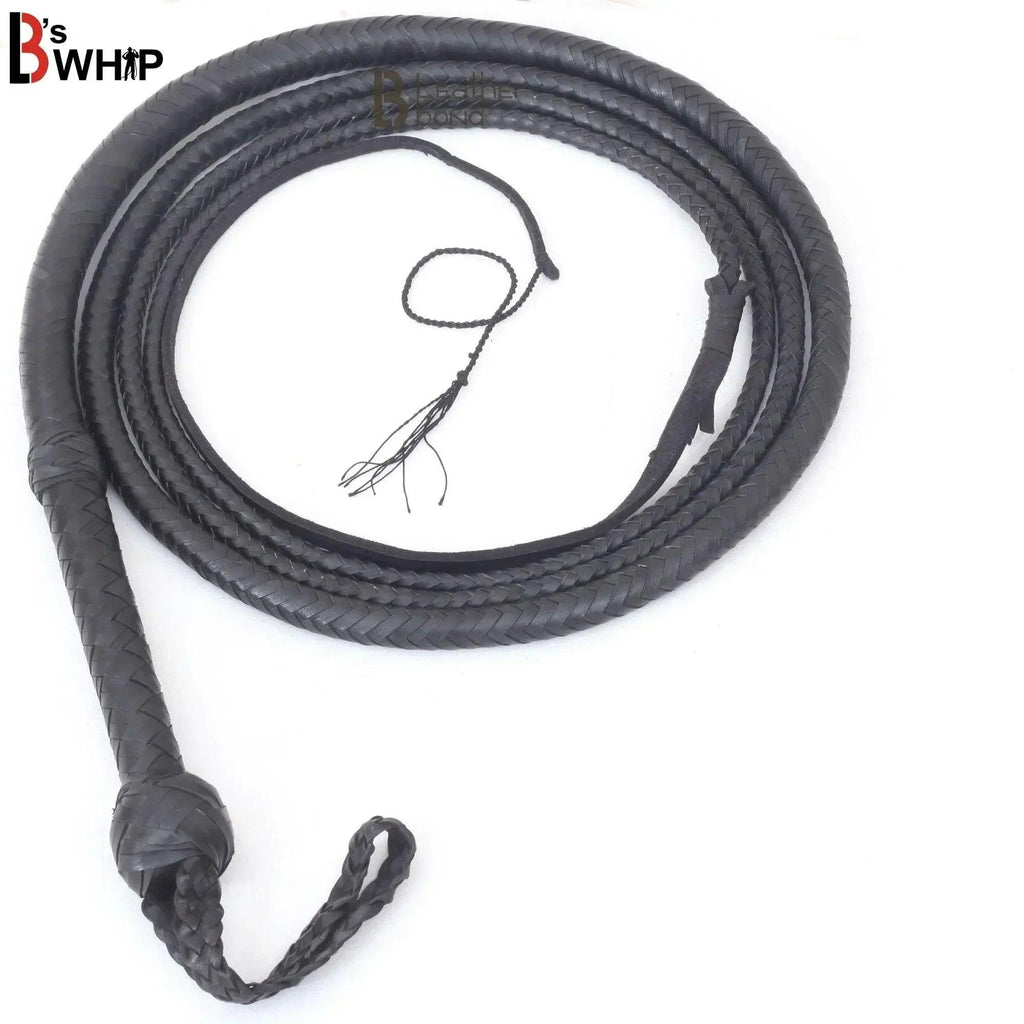 Black Indiana Jones Bull Whip | 6 to 16 Feet | 16 Strands Kangaroo Hide | Leather Belly and Bolster – Leather Bond