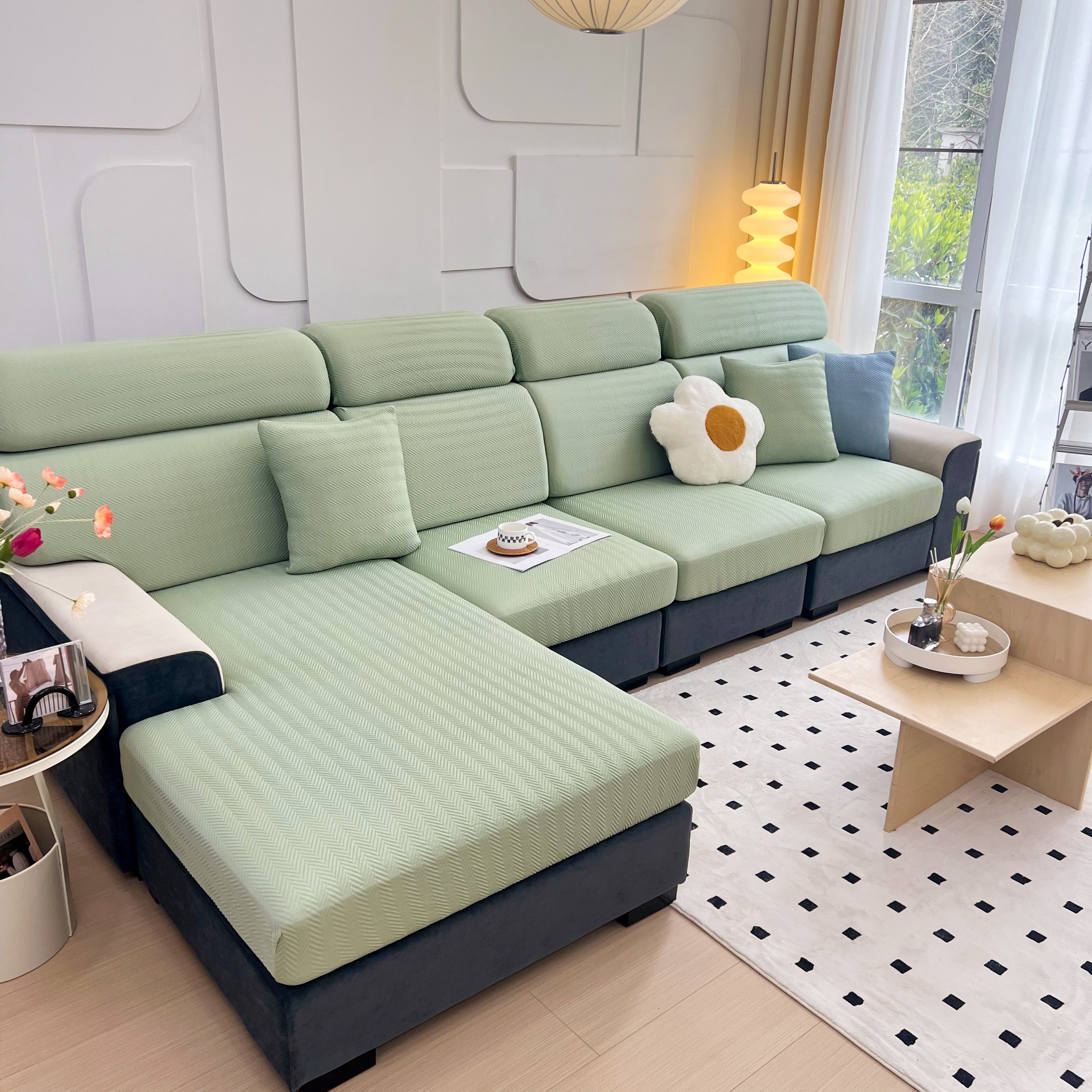 Cooling Stretchy Replacement Couch Cushion Covers for Sectional, Individual Couch Seat Cushion Covers