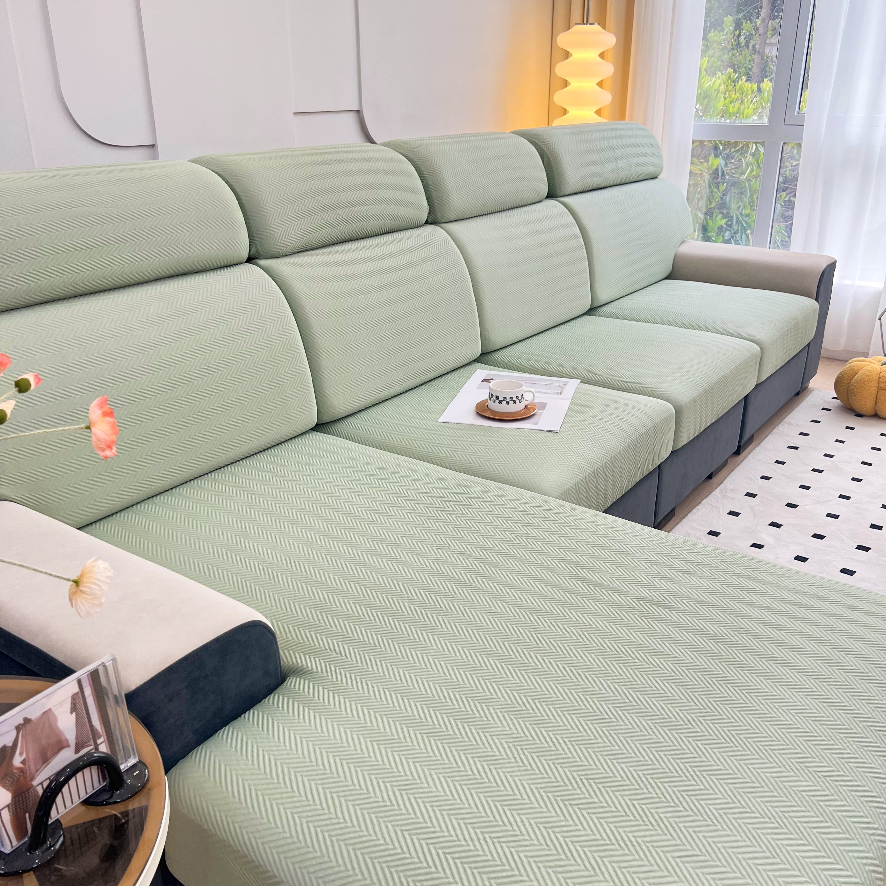 Cooling Stretchy Replacement Couch Cushion Covers for Sectional, Individual Couch Seat Cushion Covers