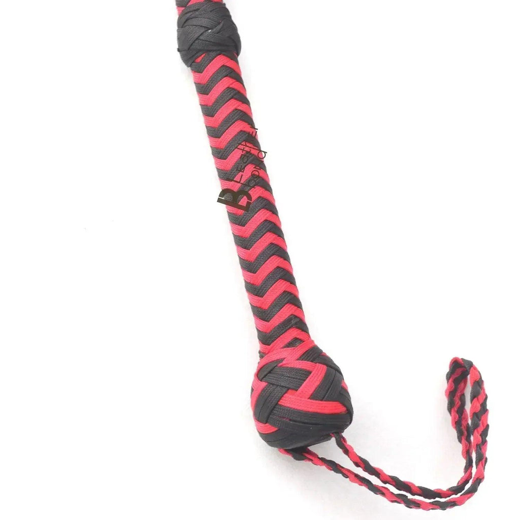 Red & Black Paracord Bullwhip 06, 08, 10 & 12 Feet long 12 Strands Bullwhip Para Cord Nylon Bull Whip