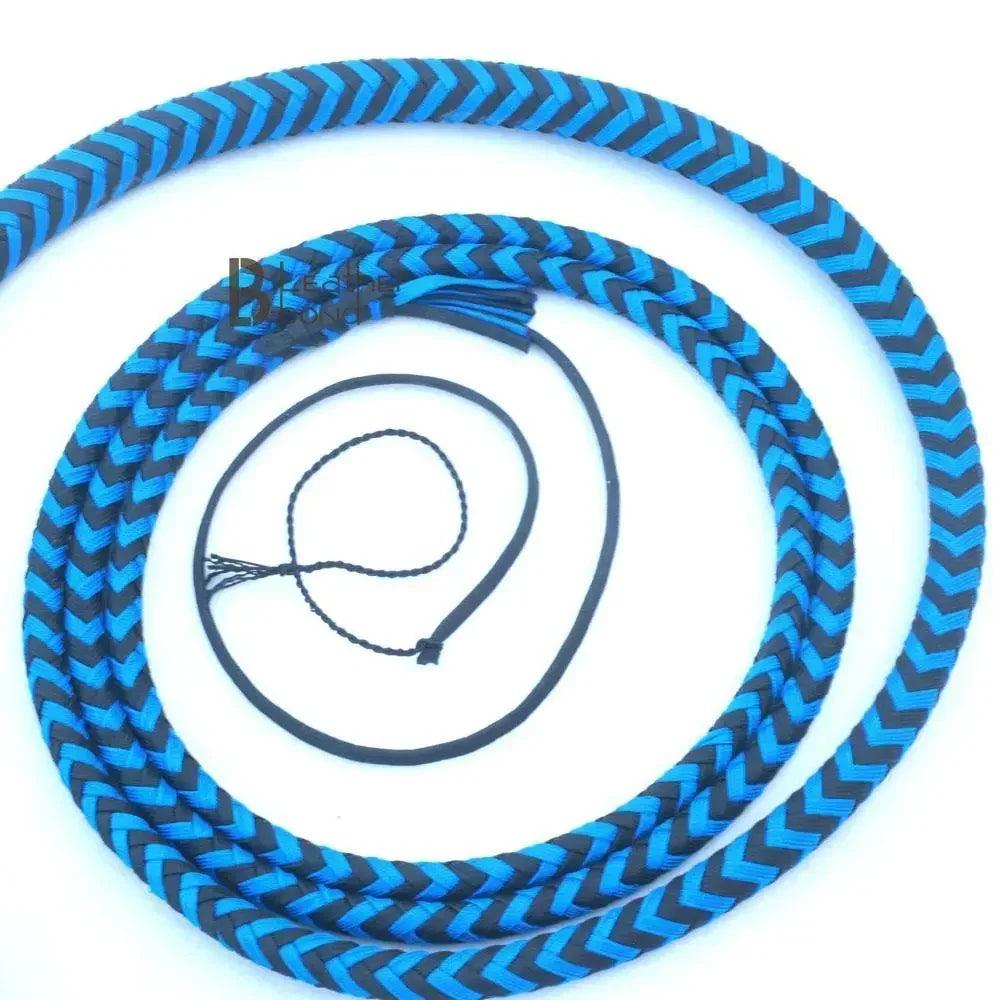 Blue Black Paracord Bullwhip 06, 08, 10 & 12 Feet long 12 Strands Bullwhip Para Cord Nylon Bull Whip