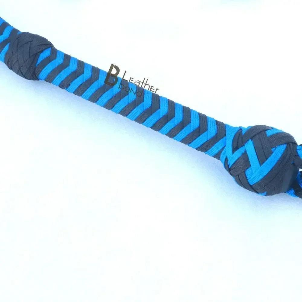 Blue Black Paracord Bullwhip 06, 08, 10 & 12 Feet long 12 Strands Bullwhip Para Cord Nylon Bull Whip