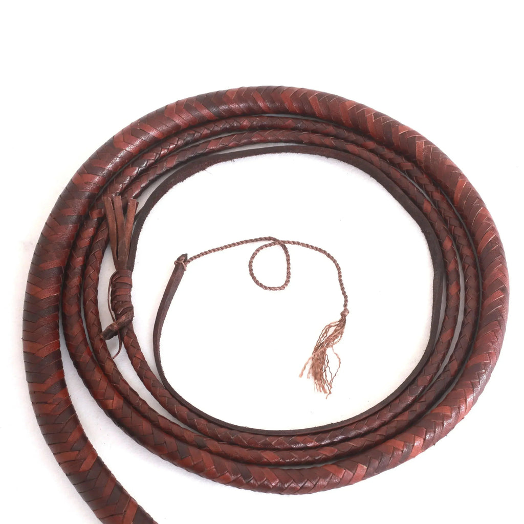 Bull Whip 6, 8, 10, 12, 14 & 16 Feet long 12 Strands Cowhide Leather Equestrian Bullwhip Indiana Jones Dark Brown