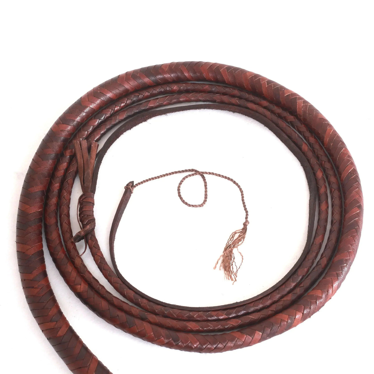 Bull Whip 6, 8, 10, 12, 14 & 16 Feet long 12 Strands Cowhide Leather Equestrian Bullwhip Indiana Jones Dark Brown